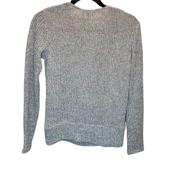 Gibson Look V-Neck Crossover Faux Wrap Surplice Top Marled Knit Grey XS NWT NEW - Picture 5 of 6